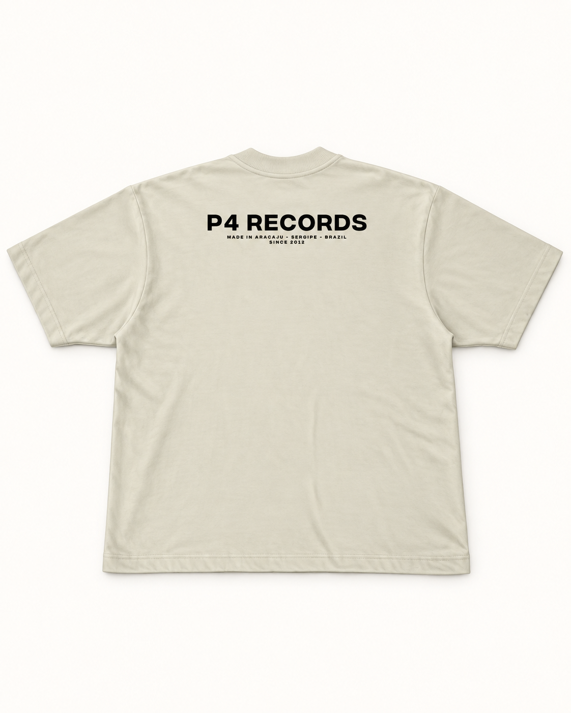 P4 Records Oversized Offwhite, mockup de produto