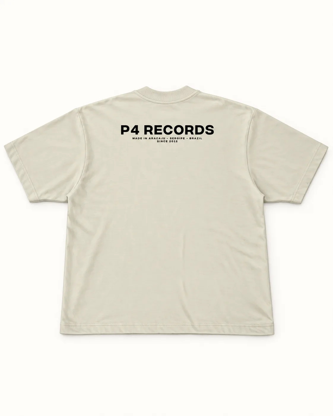 P4 Records Oversized Offwhite, mockup de produto