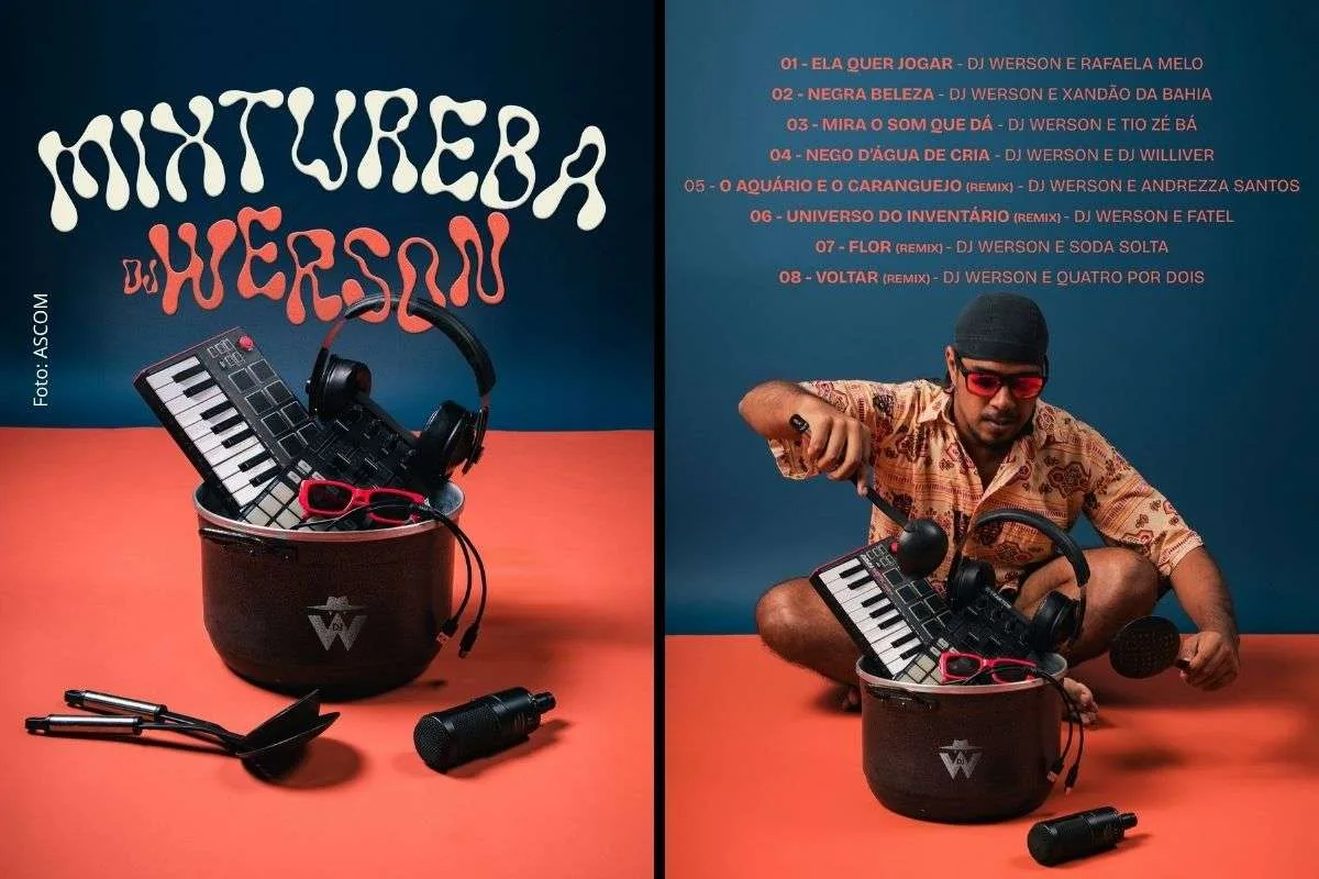 Arte de divulgação do álbum MIX.TURE.BA VOL.1, de DJ Werson, com tracklist e foto do artista.